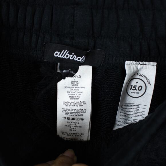 Allbirds R&R Men Shorts Natural Black Size Small Sweat Short Activewear Athletic - Picture 8 of 10